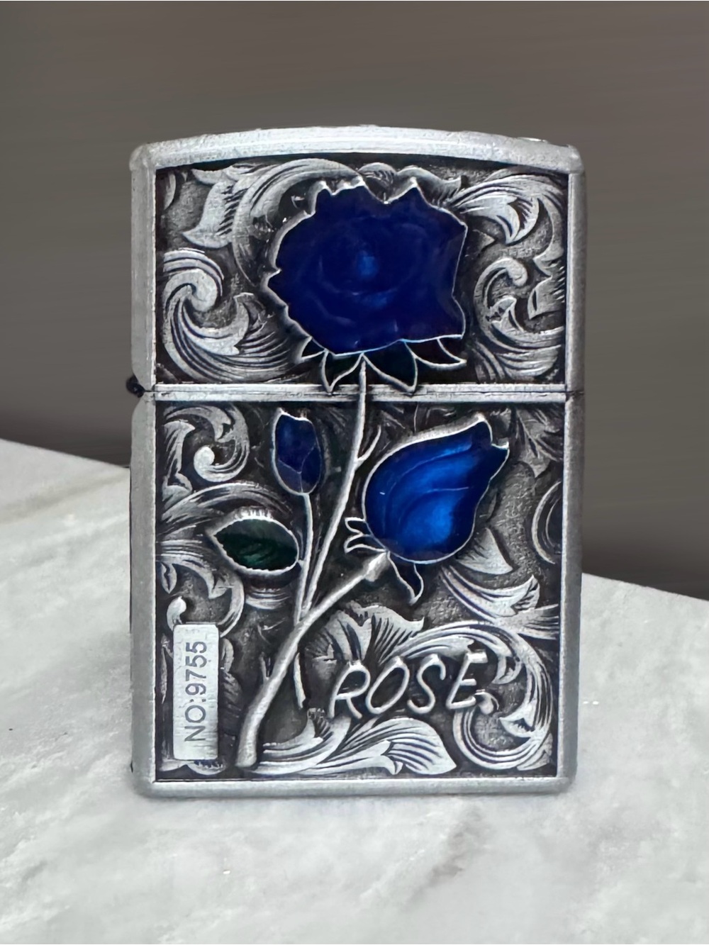 Zorro Blue Rose Engraved Metal Collectible Accessory ZK36 NWT